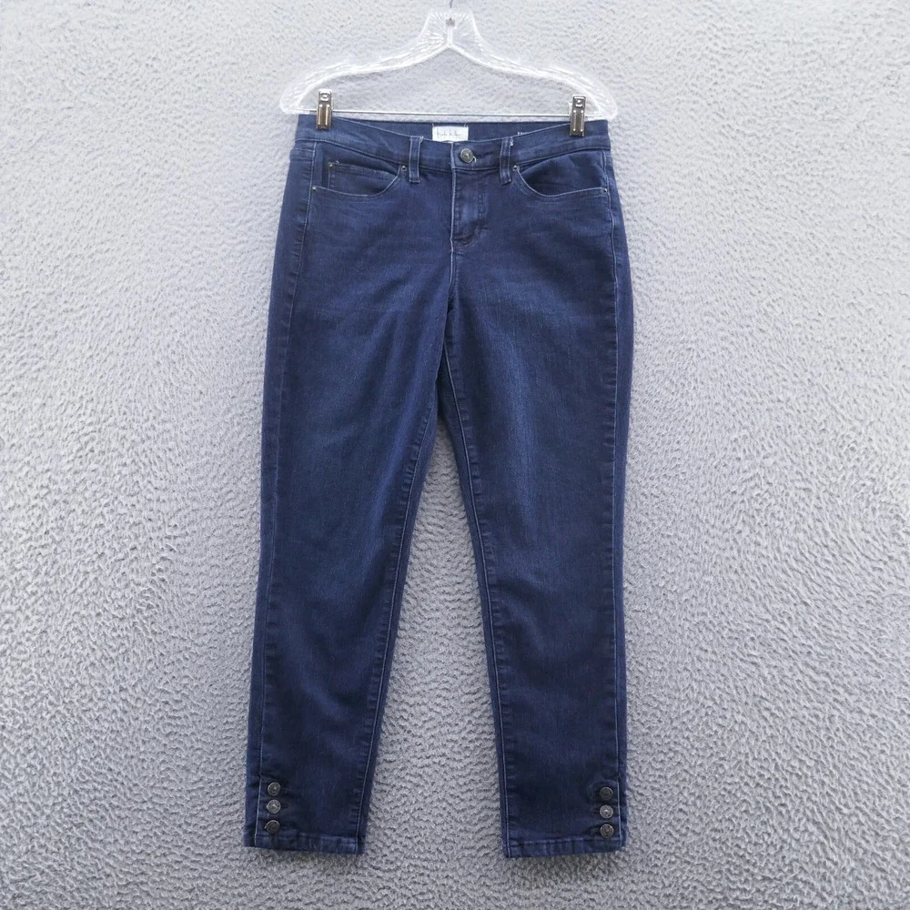 Nicole Miller New York Tribeca Mid Rise Skinny Jeans Dark Wash Blue Size 8